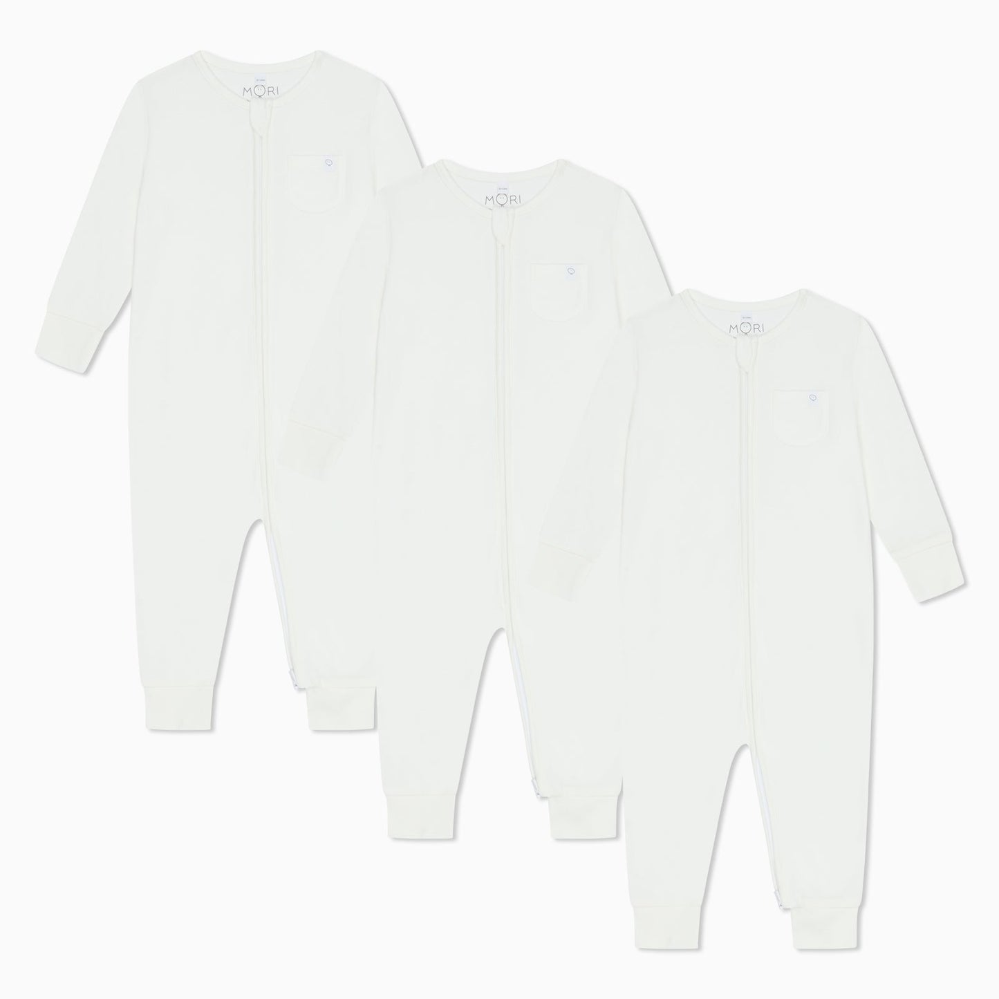 Clever Zip Sleepsuit 3 Pack - White