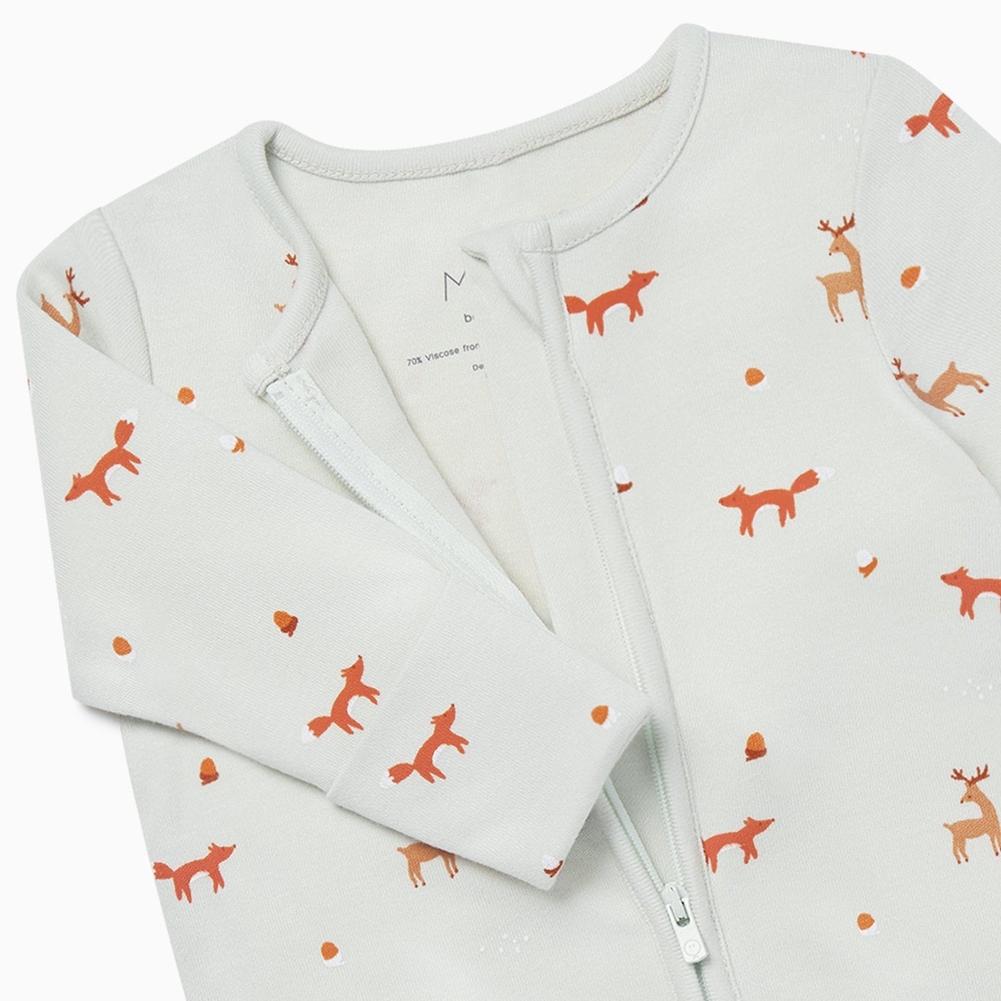 Fox Print Clever Zip Sleepsuit