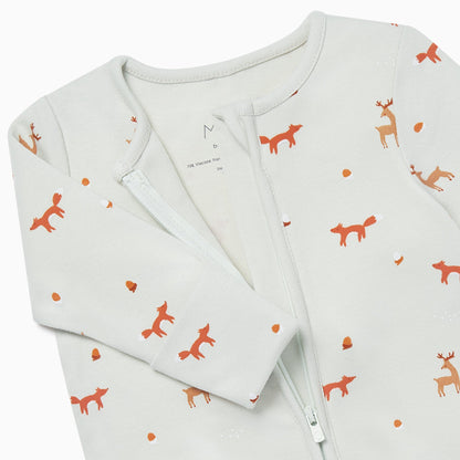 Fox Print Clever Zip Sleepsuit