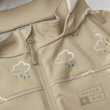 Grass and Air Colour Changing Rain Jacket - Stone