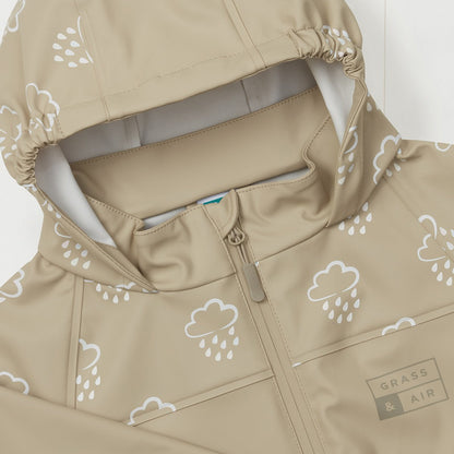 Grass and Air Colour Changing Rain Jacket - Stone