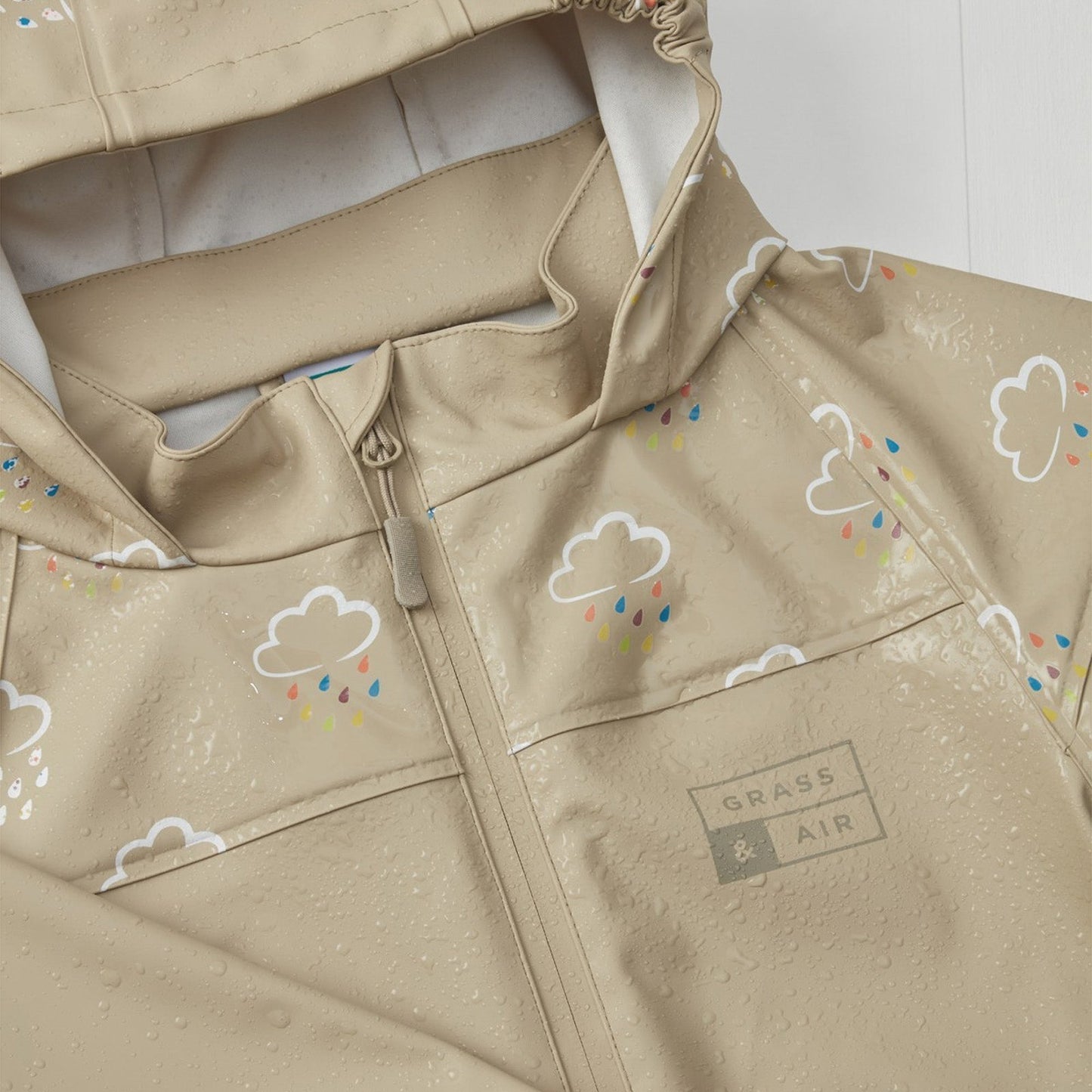 Grass and Air Colour Changing Rain Jacket - Stone
