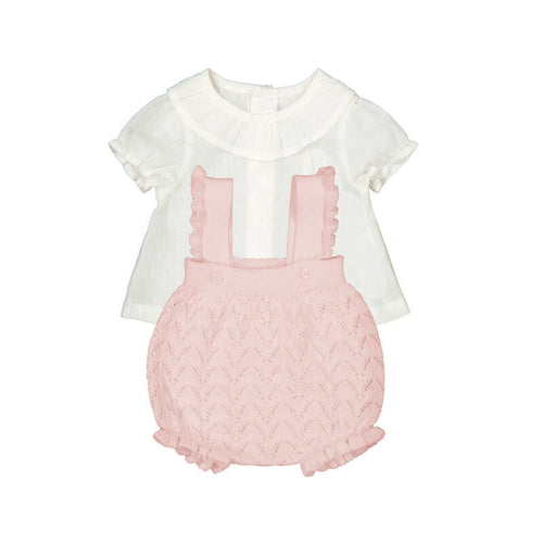 Crystal Pink Knit Overall & Blouse - Select Size