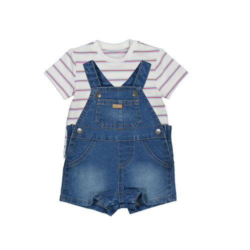 Denim Overalls w/Striped Shirt - Select Size