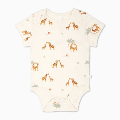 Giraffe Print Short Sleeve Bodysuit