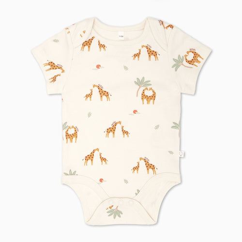 Giraffe Print Short Sleeve Bodysuit