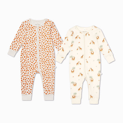 Giraffe Clever Zip Sleepsuit 2 Pack