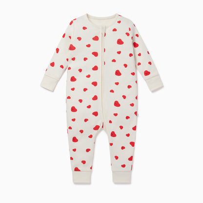 Hearts Clever Zip Sleepsuit