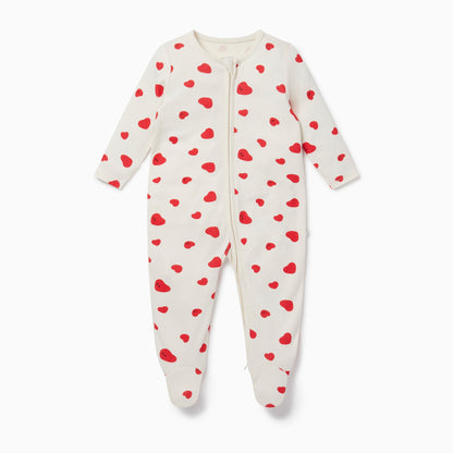 Hearts Clever Zip Sleepsuit