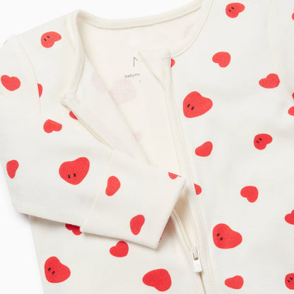 Hearts Clever Zip Sleepsuit