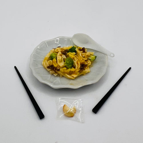 Noodle Plate with Chopsticks and Fortune Cookie - 1/12 Scale Miniature