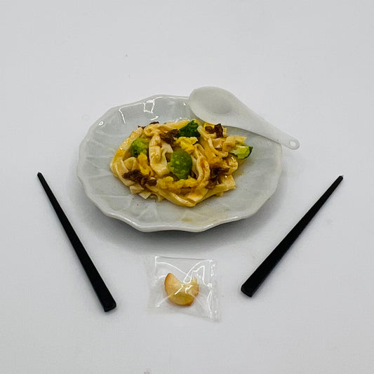 Noodle Plate with Chopsticks and Fortune Cookie - 1/12 Scale Miniature