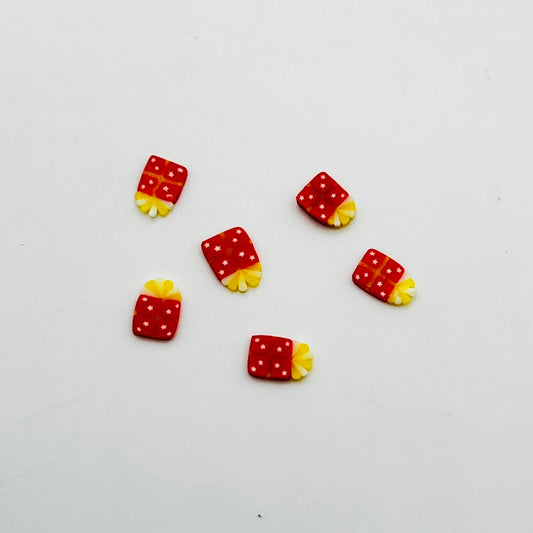 Candy - Shaped Like a Gift - 6 Pieces - Polymer Clay - 1/12 Scale Dollhouse Miniature