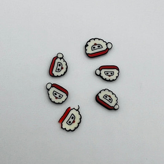 Candy - Shaped Like Santa - 6 Pieces - Polymer Clay - 1/12 Scale Dollhouse Miniature