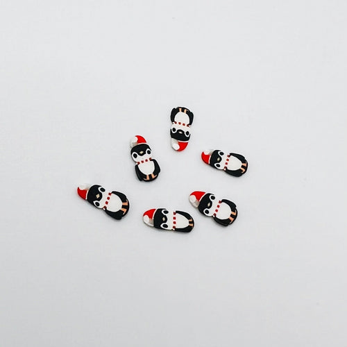 Candy - Shaped Like Penguin - 6 Pieces - Polymer Clay - 1/12 Scale Dollhouse Miniature