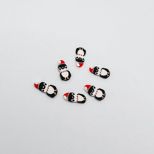 Candy - Shaped Like Penguin - 6 Pieces - Polymer Clay - 1/12 Scale Dollhouse Miniature