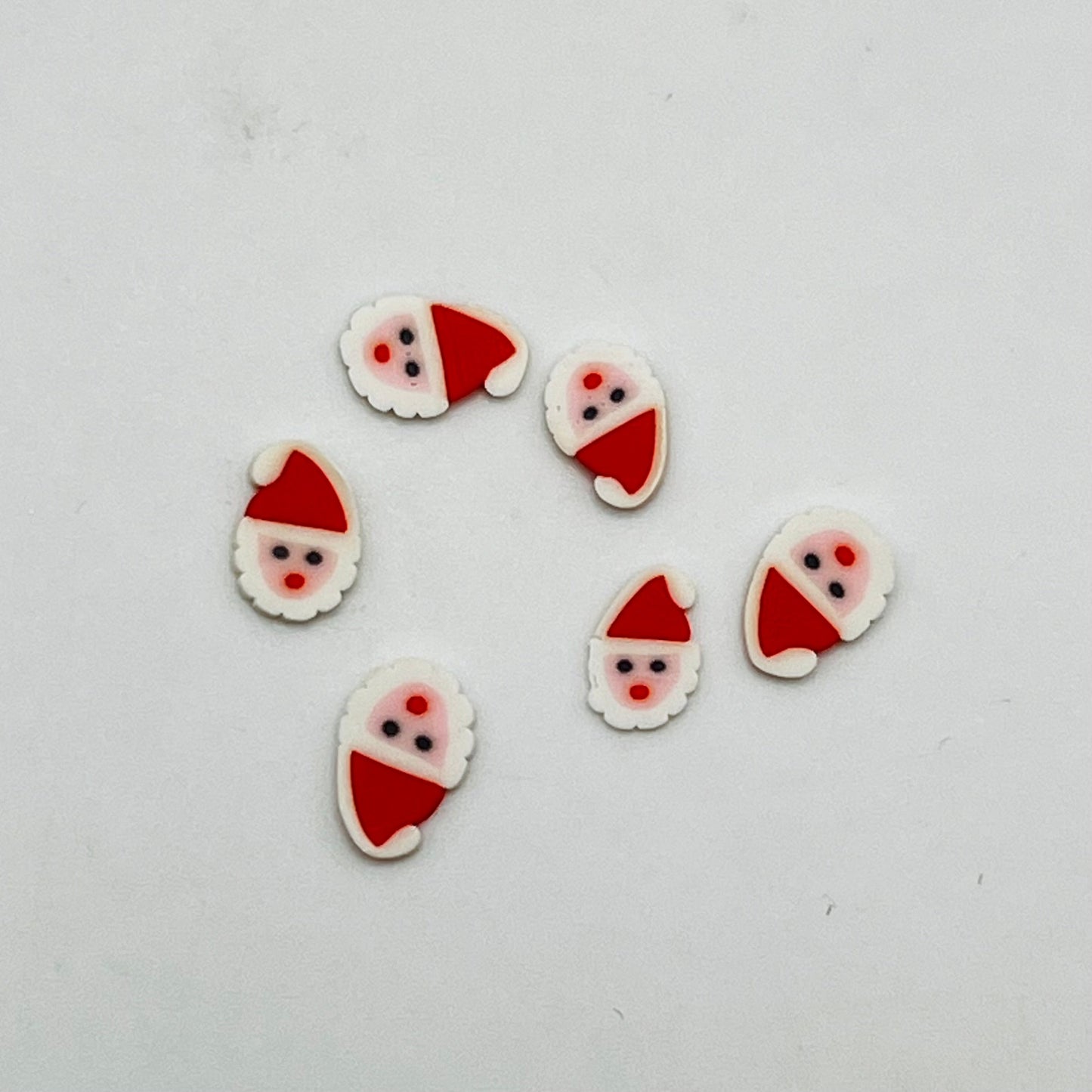 Candy - Shaped Like Santa - 6 Pieces - Polymer Clay - 1/12 Scale Dollhouse Miniature