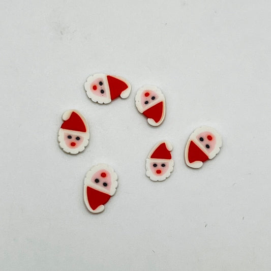 Candy - Shaped Like Santa - 6 Pieces - Polymer Clay - 1/12 Scale Dollhouse Miniature