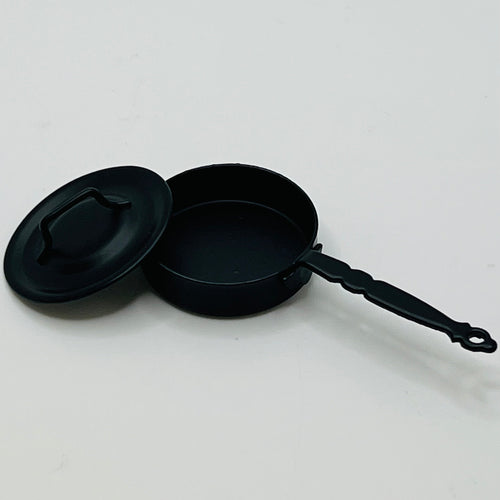 Frying pan with Cover - Metal - 1/12 Scale