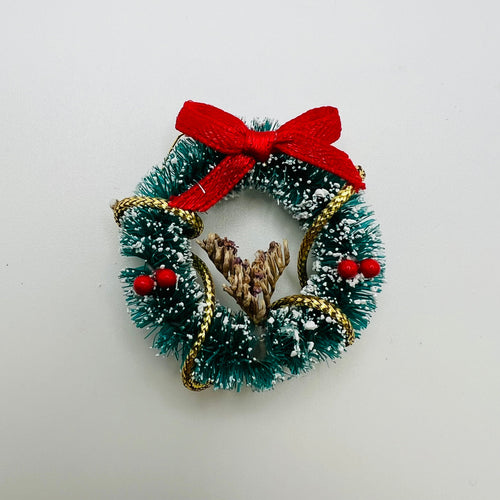 Decorated Christmas Wreath - 1/12 Scale Dollhouse Miniature