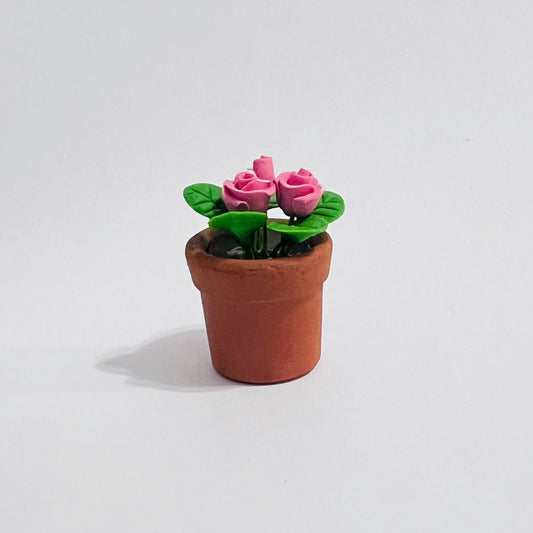 Roses in a Pot - 1/12 Scale Dollhouse Miniature