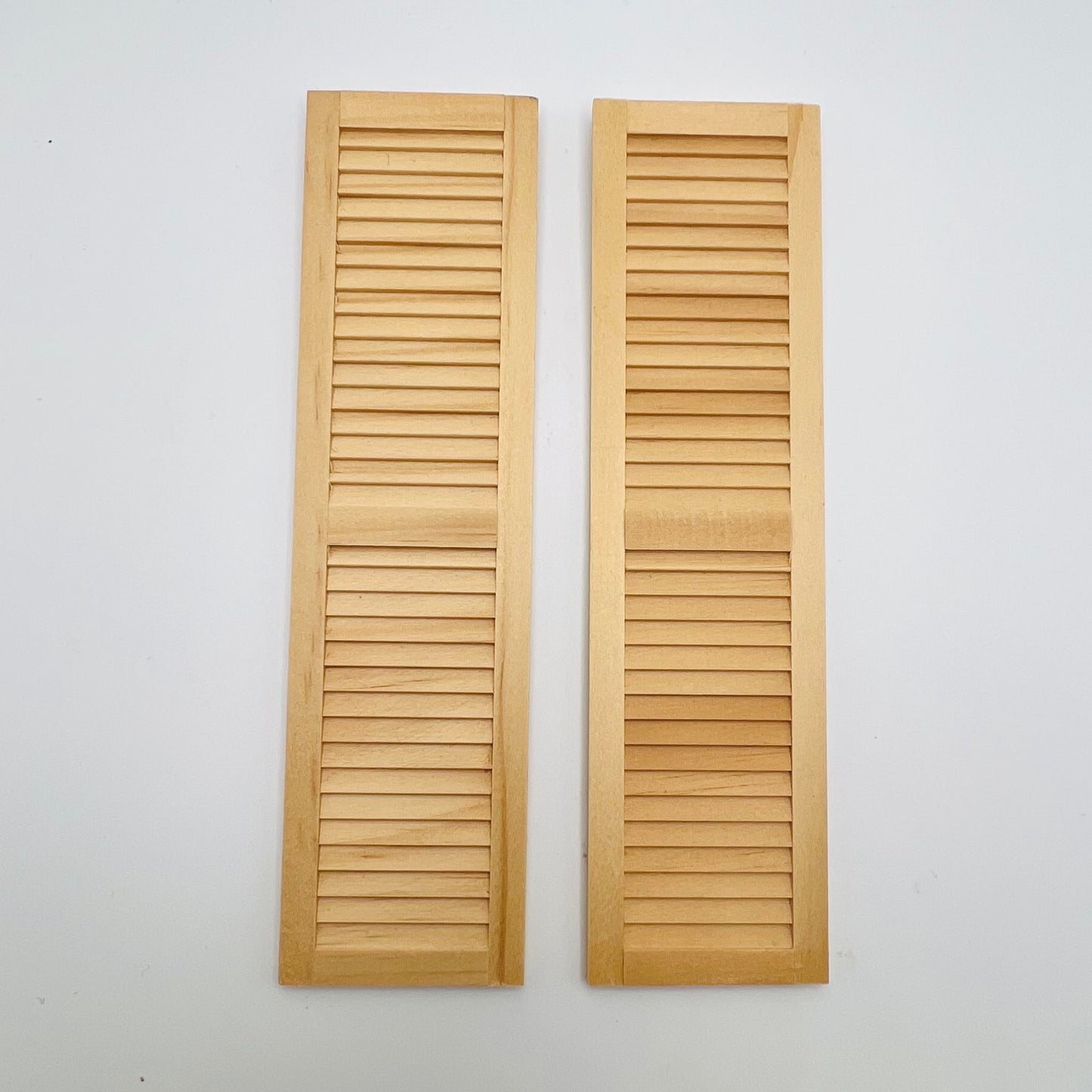 1/12 Scale Louvered Shutters - 2 Pack - 5 11/16" x 1 1/2" - Dollhouse Miniatures