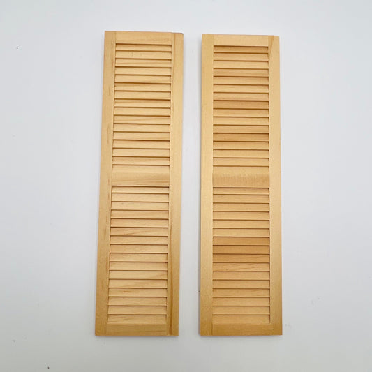 1/12 Scale Louvered Shutters - 2 Pack - 5 11/16" x 1 1/2" - Dollhouse Miniatures