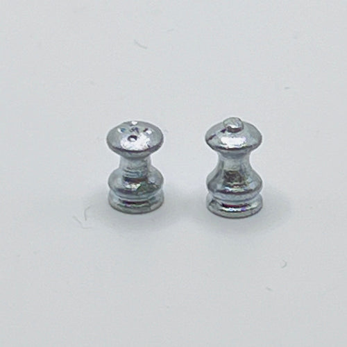 Pepper Mill and Salt Shaker - Metal - 1/12 Scale Dollhouse Miniature