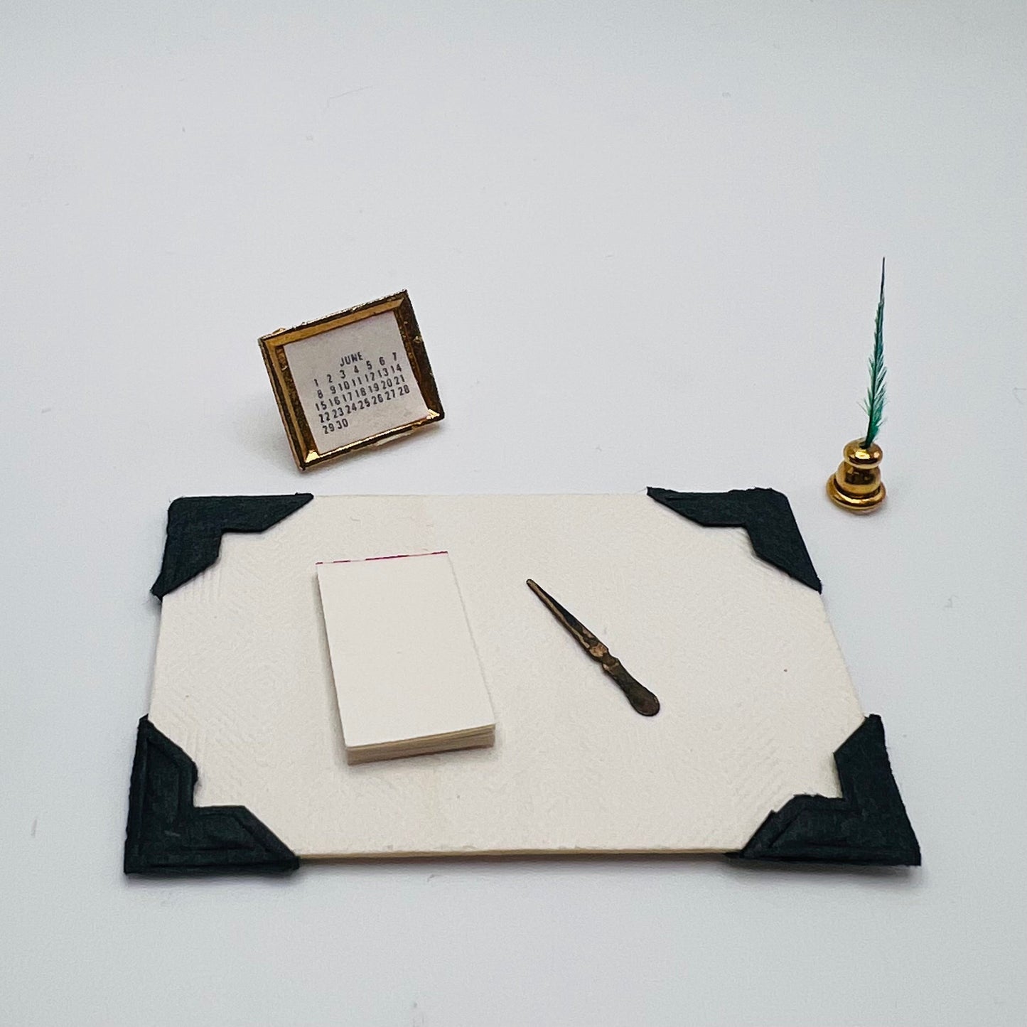 Desk Set - Blotter, Calendar, Letter Opener, Ink Well and Note Pad