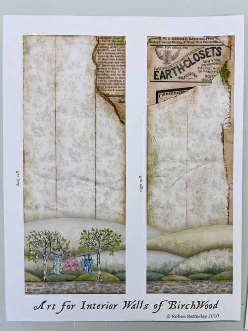 Decoupage Paper Inserts for Cabinet - 1/12 Scale Miniature
