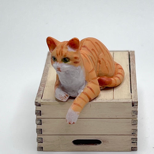 Orange and White Cat - 1/12 Scale Dollhouse Miniature
