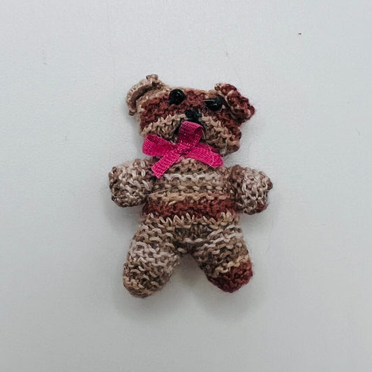 Hand Knitted Teddy Bear - 1/12 Scale Dollhouse Miniature
