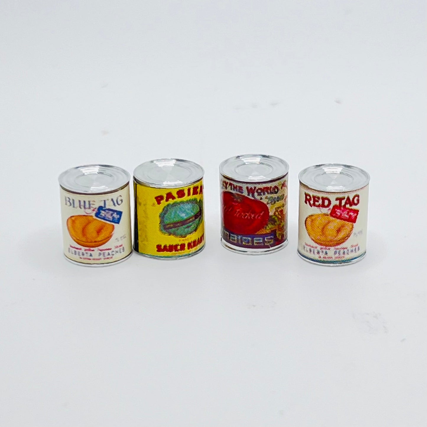 Pack of Metal Can Food - 1/12 Scale Dollhouse Miniature Food Item