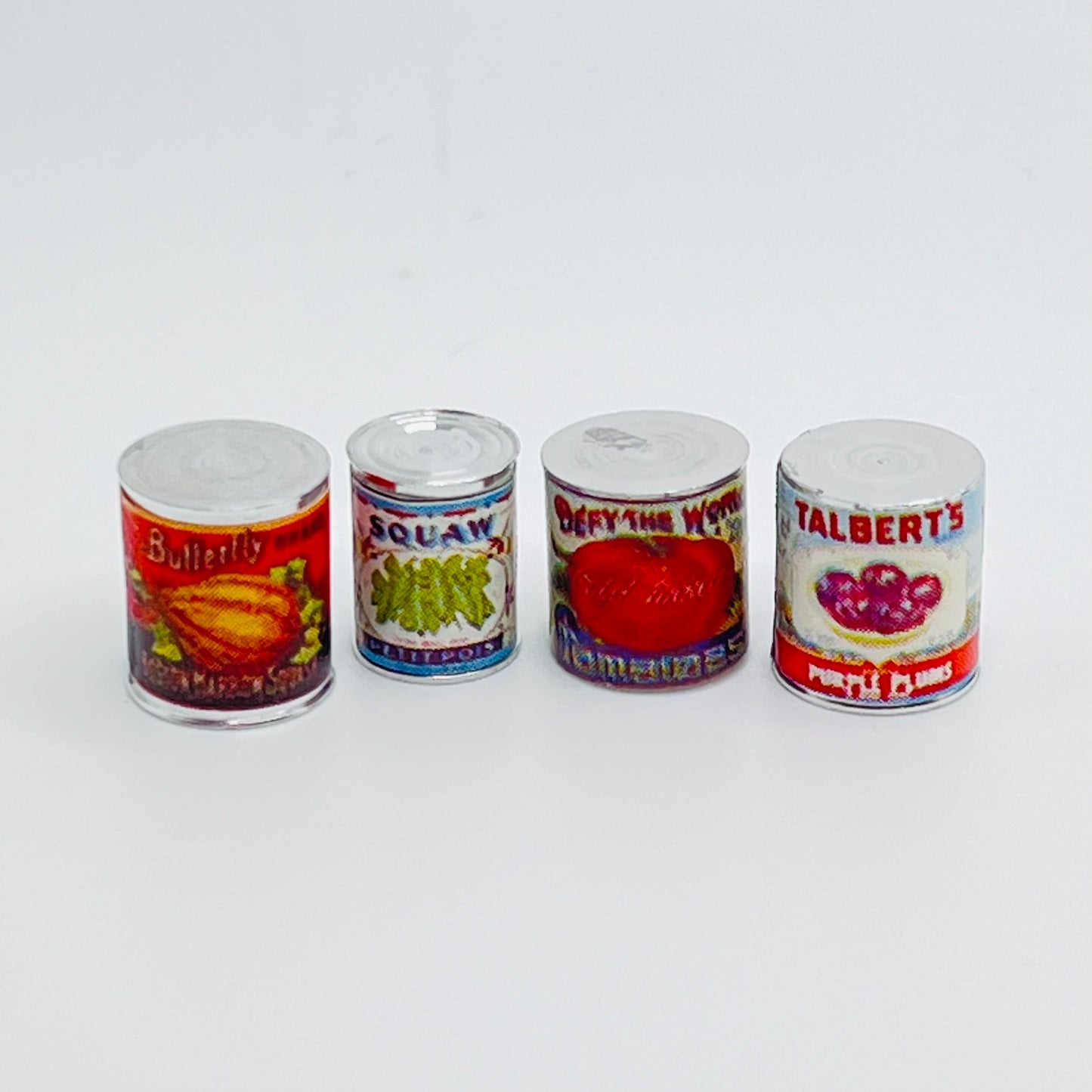 Pack of Metal Can Food - 1/12 Scale Dollhouse Miniature Food Item