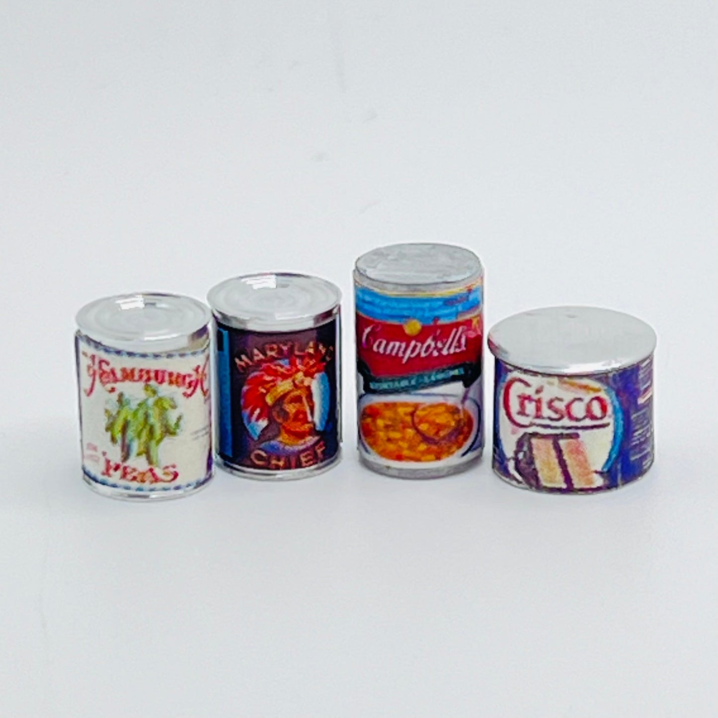 Pack of Metal Can Food - 1/12 Scale Dollhouse Miniature Food Item