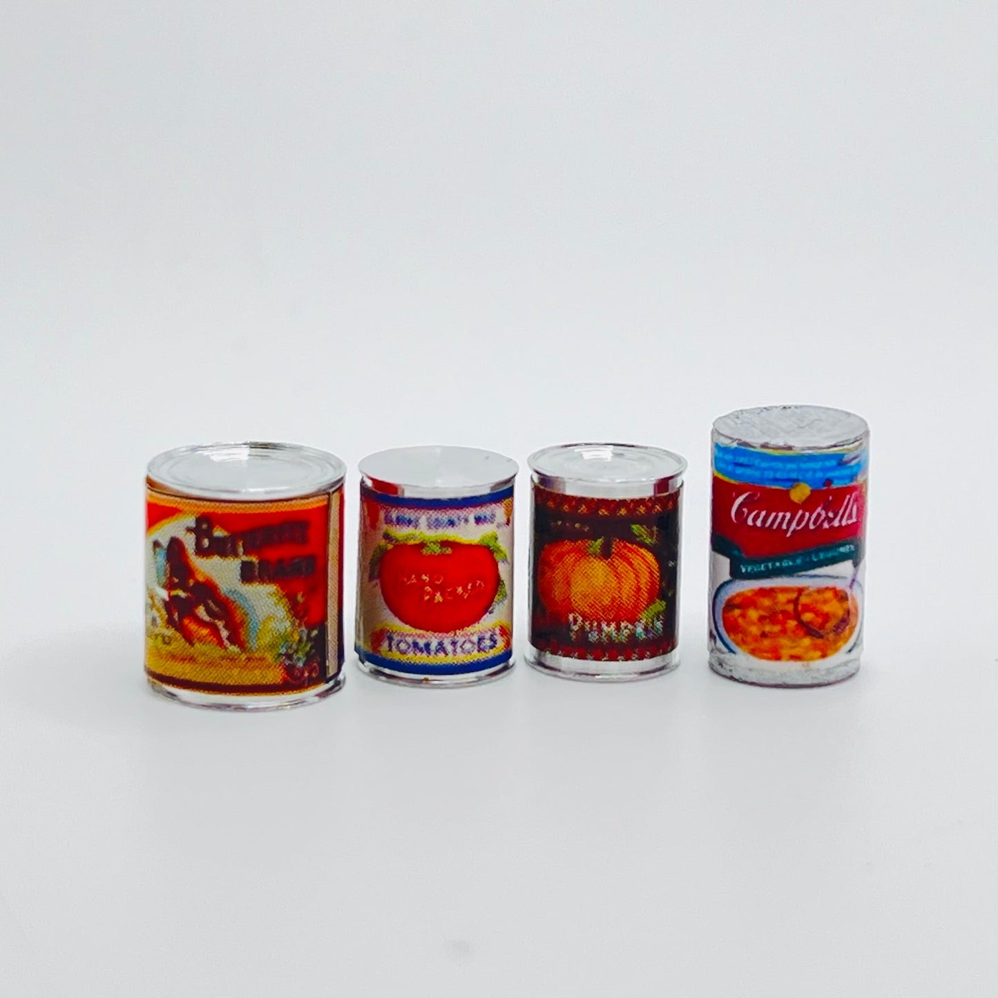 Pack of Metal Can Food - 1/12 Scale Dollhouse Miniature Food Item