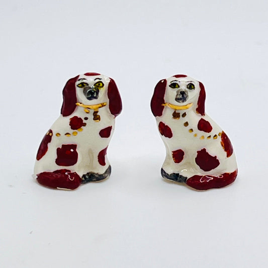 Pair of Staffordshire Dogs Figurines - Ceramic - 1/12 Scale