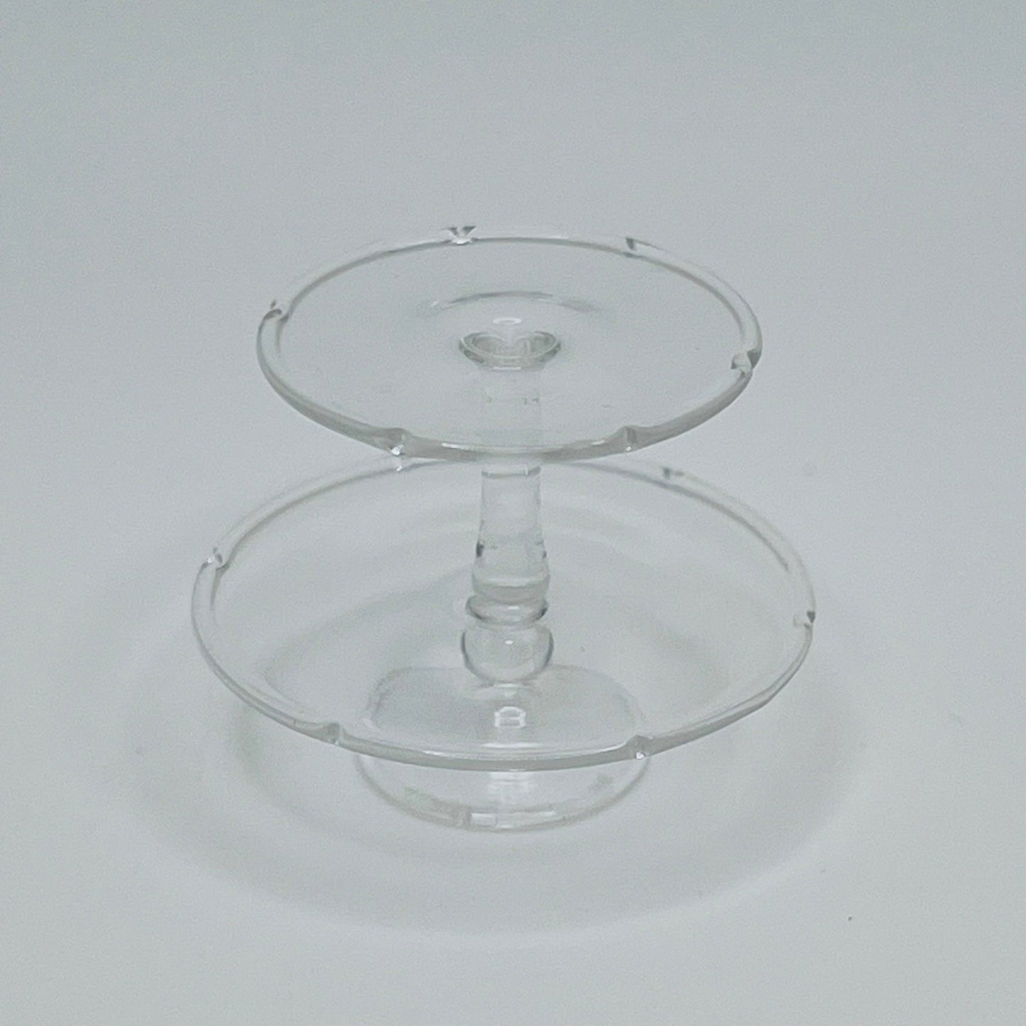 2 Tier Glass Cake Stand - 1/12 Scale Dollhouse Miniature