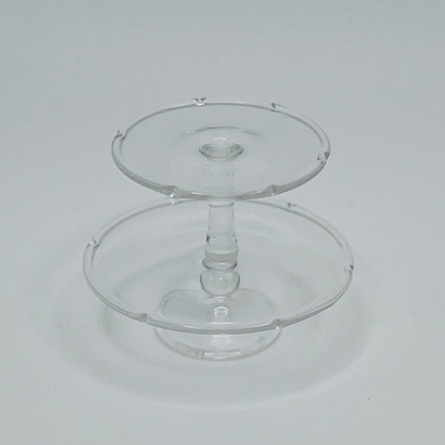 2 Tier Glass Cake Stand - 1/12 Scale Dollhouse Miniature