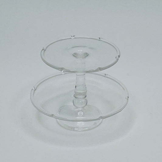 2 Tier Glass Cake Stand - 1/12 Scale Dollhouse Miniature