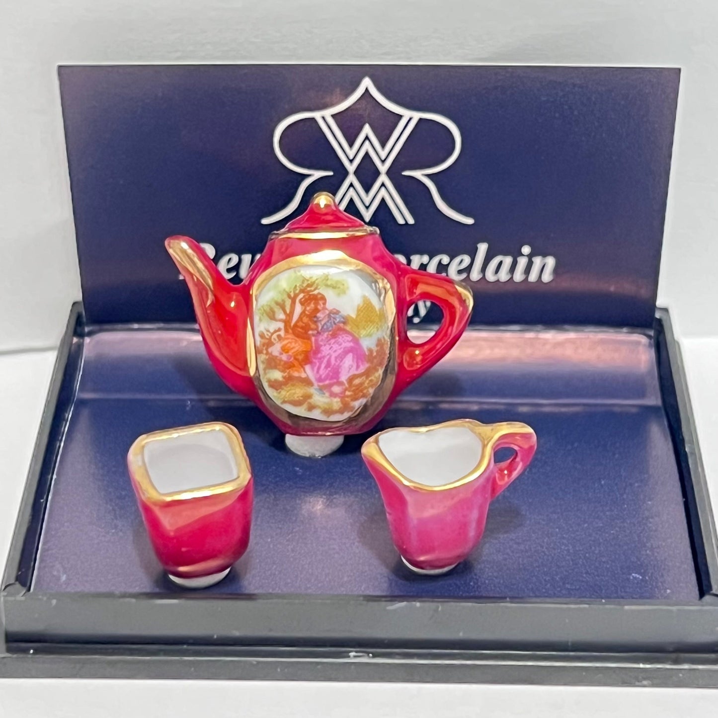 Reutter Porzellan Limoges Tea Set - 1/2 Scale Dollhouse Miniature