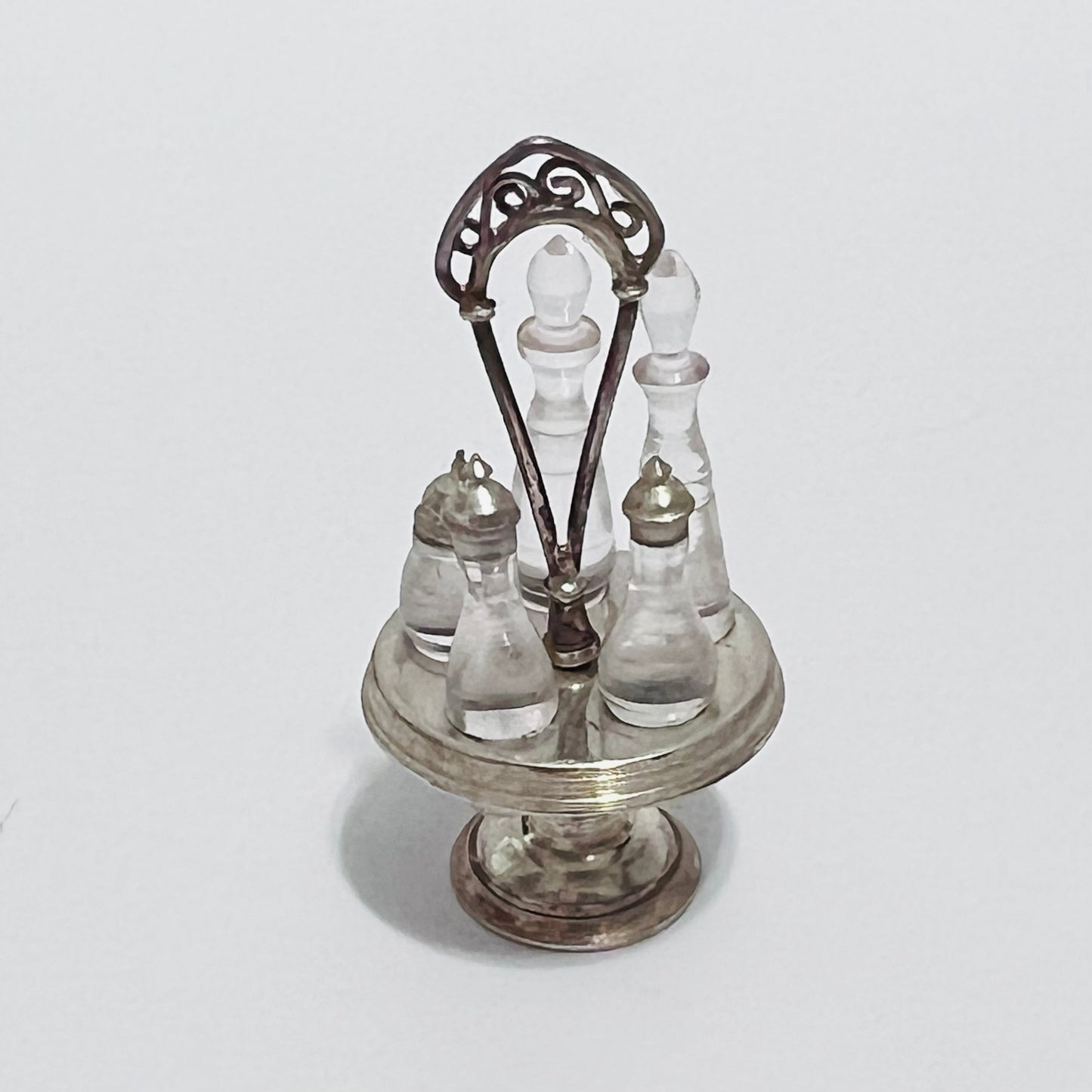 Antique Cruet Set - Silver-Plated- 1/12 Scale Miniature