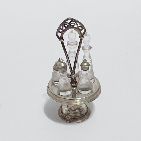 Antique Cruet Set - Silver-Plated- 1/12 Scale Miniature