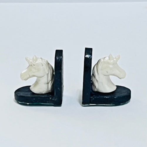 Pair of Unicorn Bookends - 1/12 Scale Dollhouse Miniature