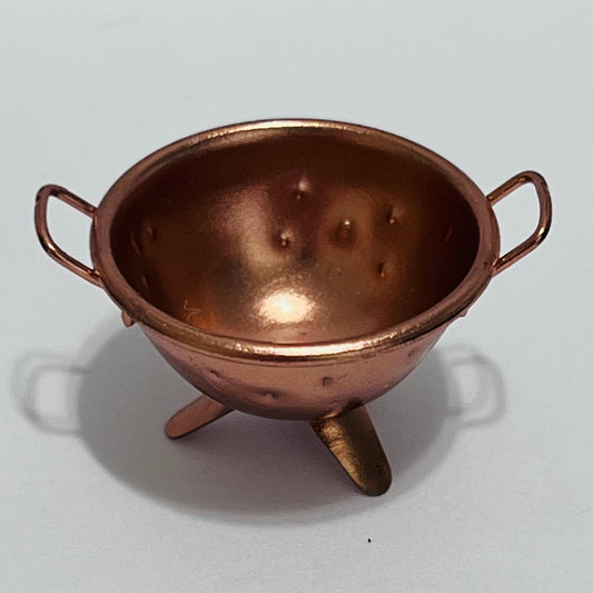 Copper Colander Strainer - 1/12 Scale Dollhouse Miniature