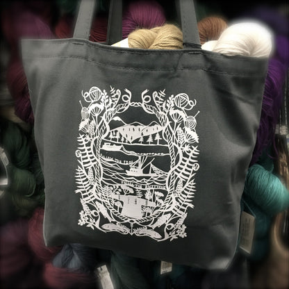 Cordova, Alaska Gansey Papercut Organic Cotton Tote