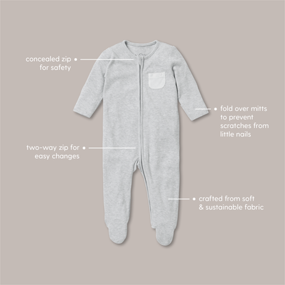 Botanical Clever Zip Sleepsuit 4 Pack