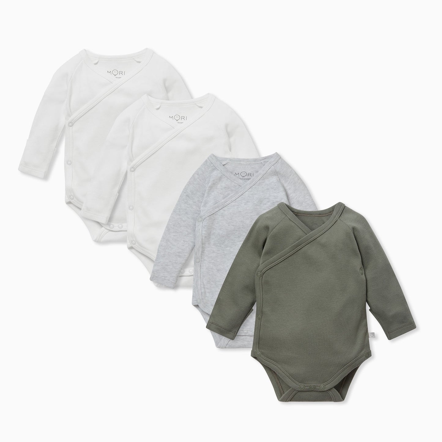 Khaki Cloud Kimono Bodysuit 4 Pack