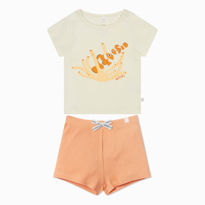 Clown Fish T-shirt & Ribbed Shorts Outfit