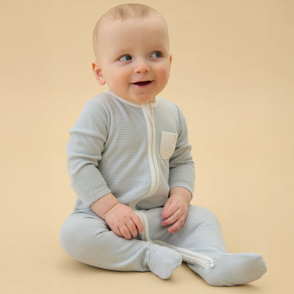Beach Day & Blue Stripe Clever Zip Sleepsuit 2 Pack